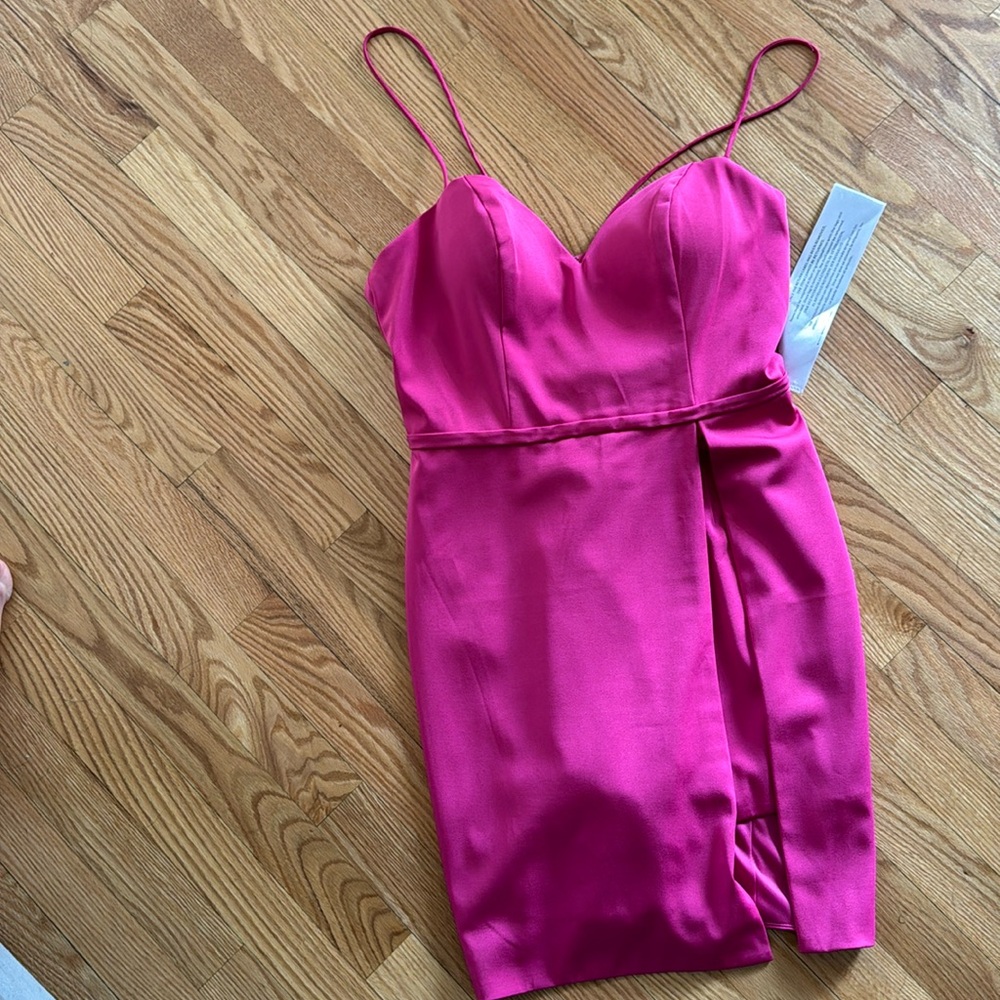 Hot pink IEENA for MacDuggal romper cocktail dress
